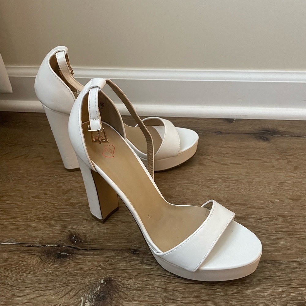 cute white platform heels